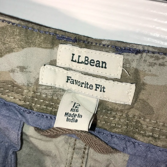 $79 LL Bean Women's size 12 Favorite Fit Stretch Canvas Cargo Pants Camouflage - Picture 9 of 12